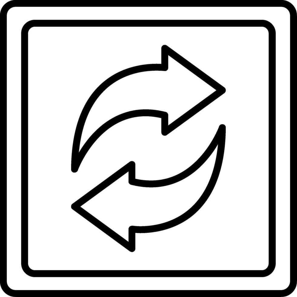 Two Circular Arows Line Icon Design Element vector