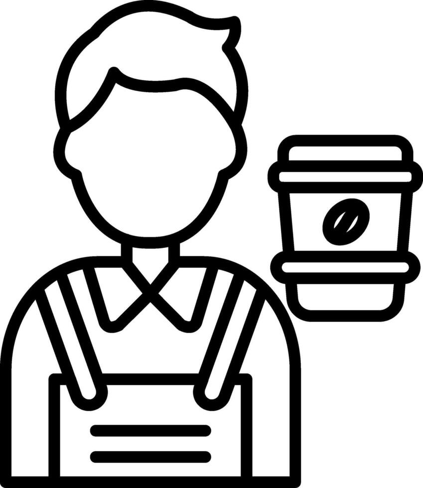 Barista Line Icon Design Element vector