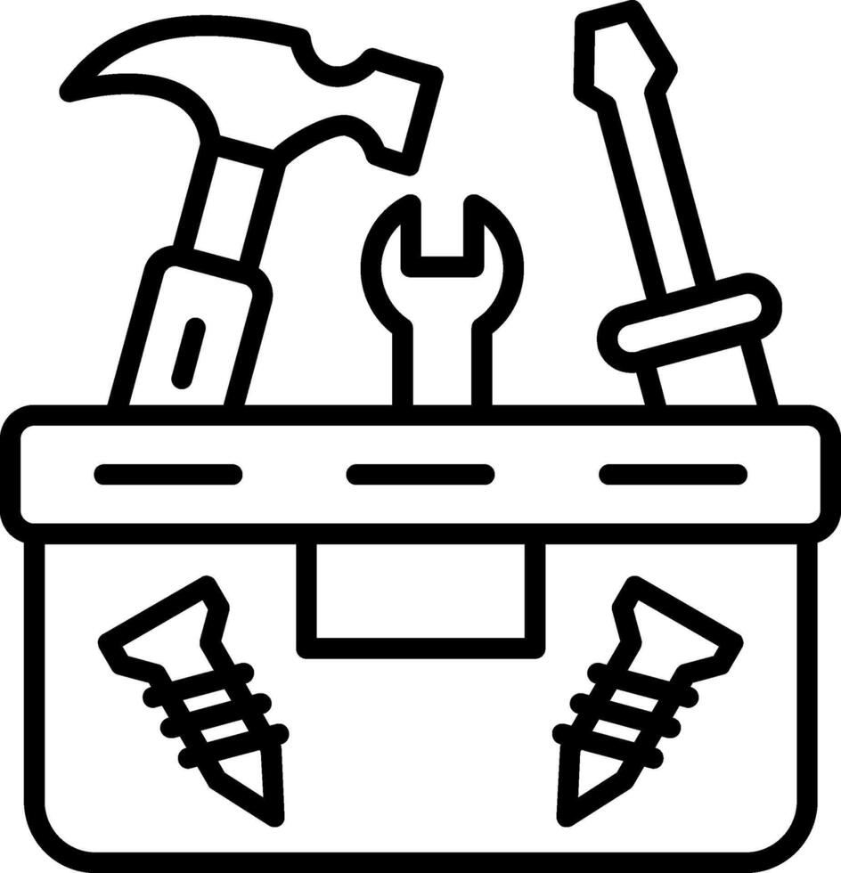 Toolbox Line Icon Design Element vector