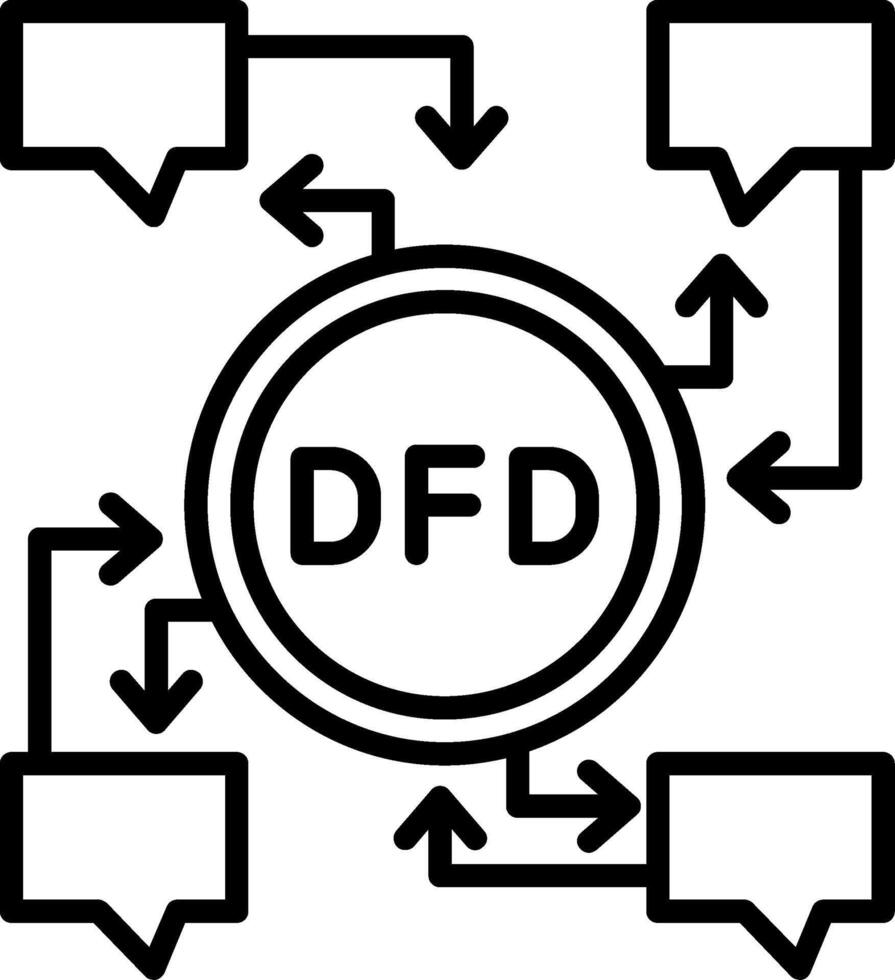 Data Flow Line Icon Design Element vector