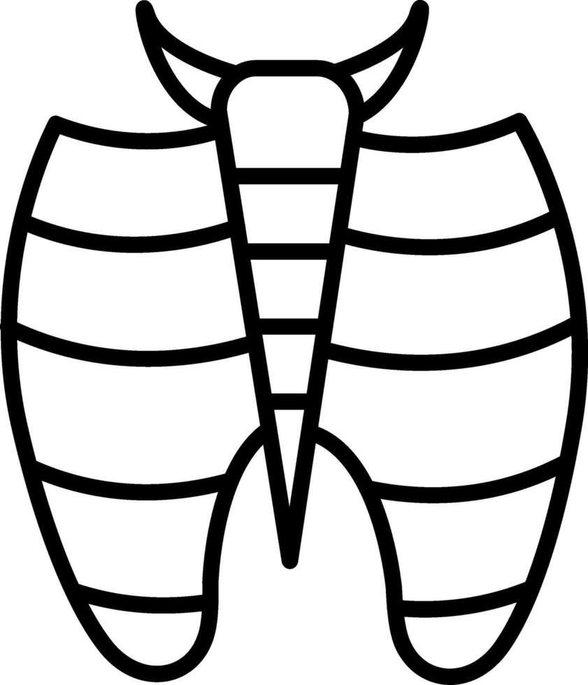 Ribcage Line Icon Design Element vector
