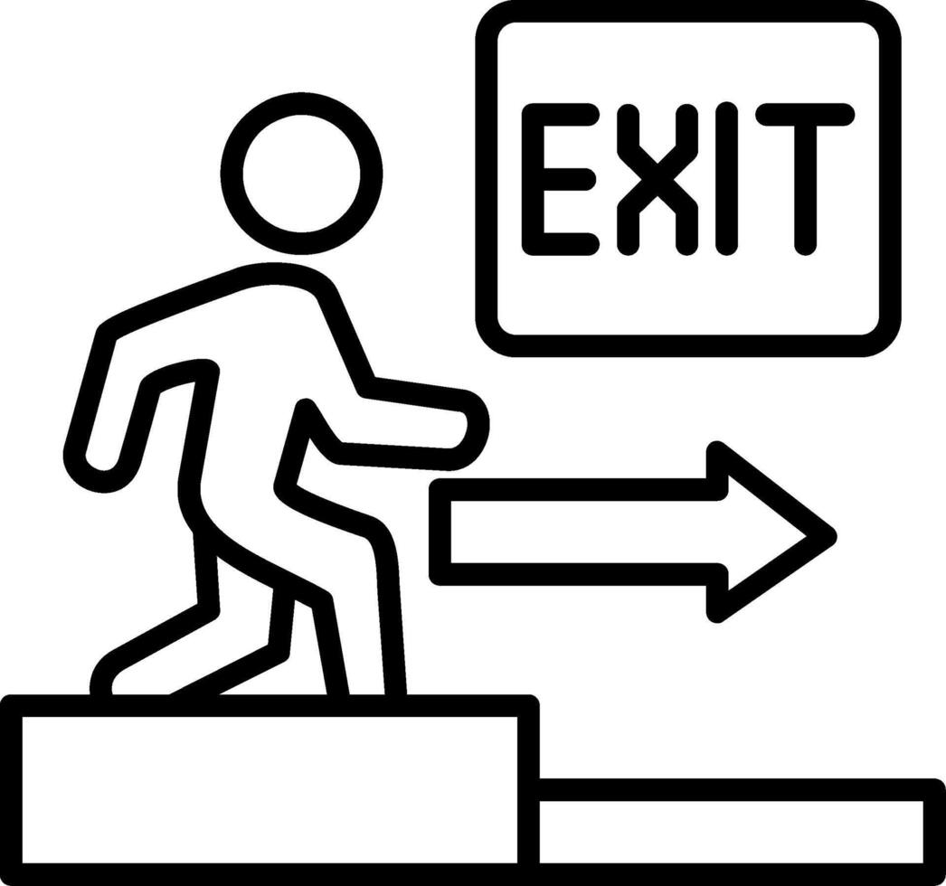 Emergency Exit Line Icon Design Element vector