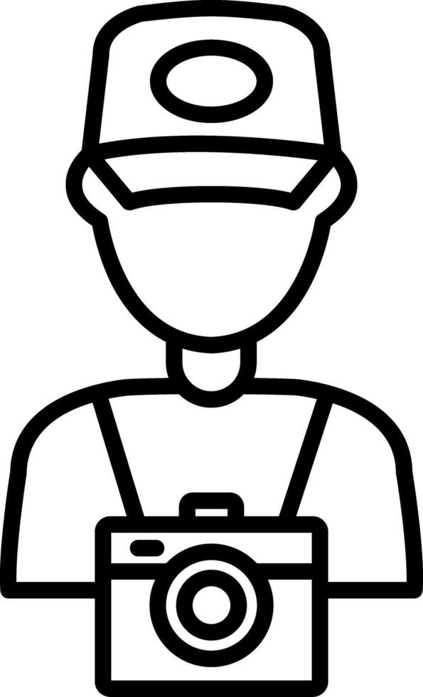 Photographer Line Icon Design Element vector