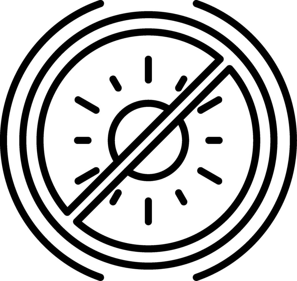 No Sun Line Icon Design Element vector