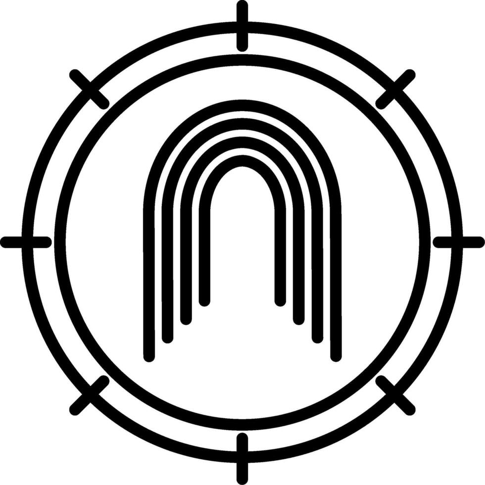 Fingerprint Line Icon Design Element vector