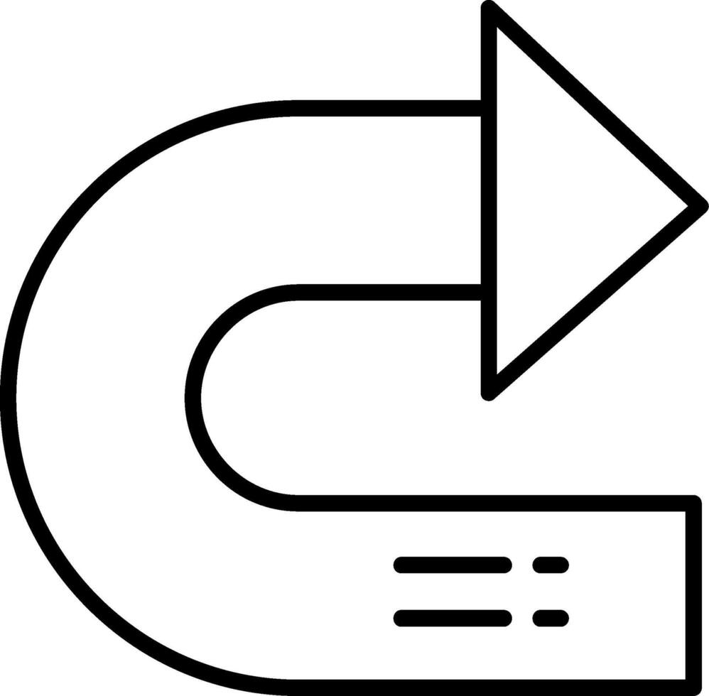 Right Turn Line Icon Design Element vector