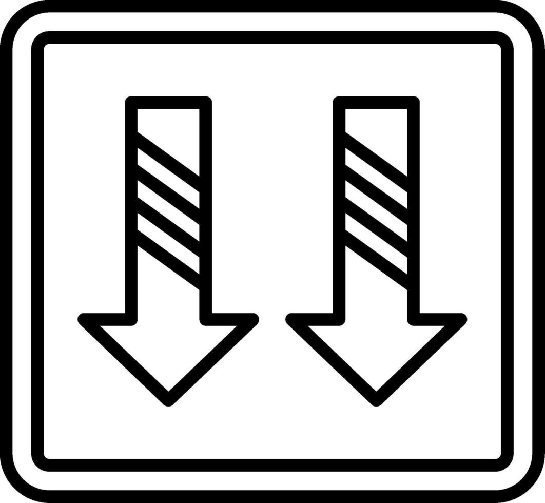 Down Arrows Line Icon Design Element vector