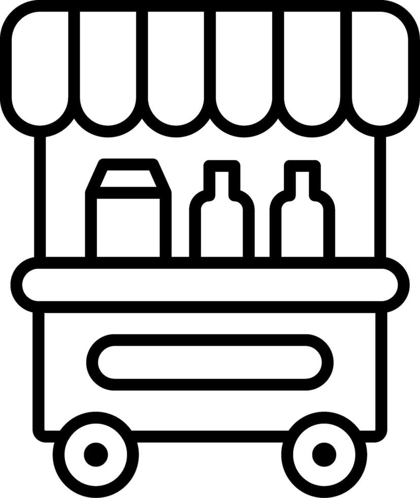 Food Stand Line Icon vector
