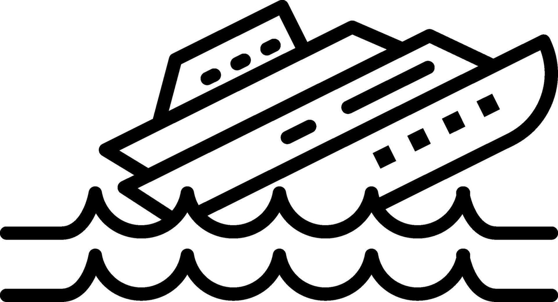 Sinking Line Icon vector