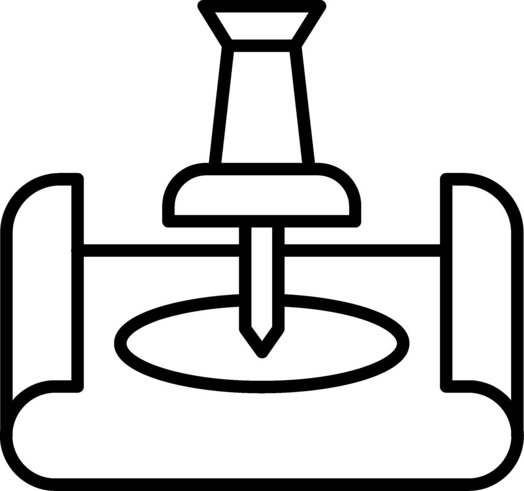 Push Pin Line Icon vector