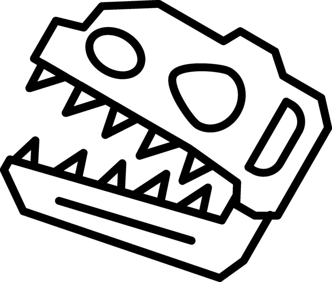 Dinosaur skull Line Icon vector