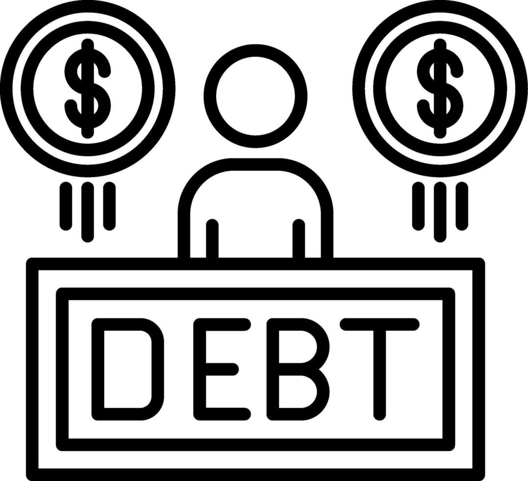Debt Line Icon vector