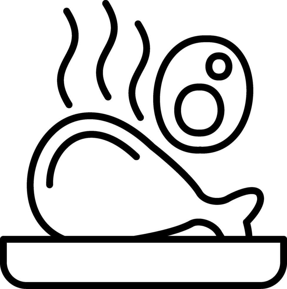 Ham Leg Line Icon vector