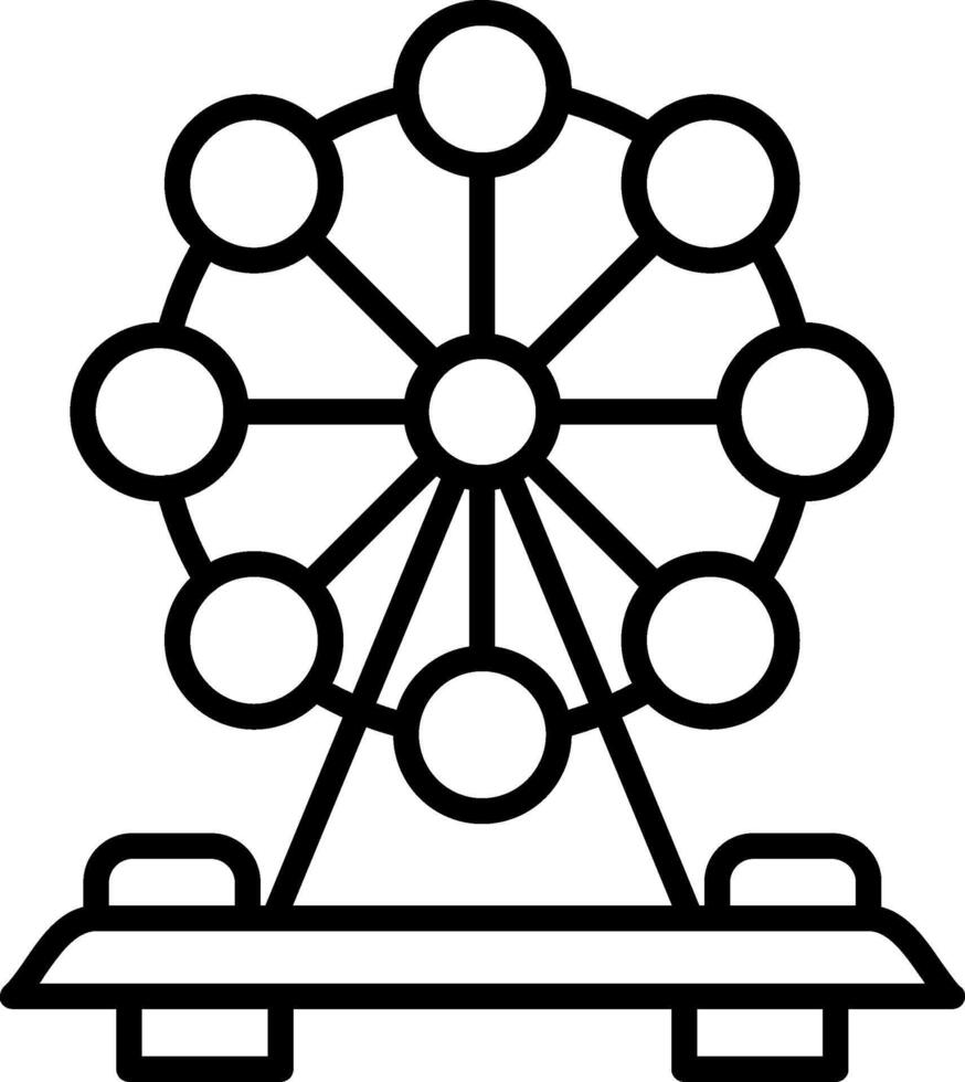 Ferris Wheel Line Icon vector