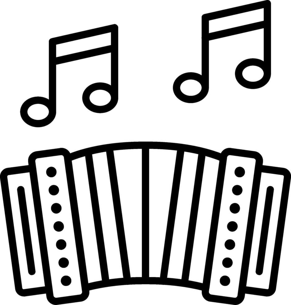 Accordion Line Icon vector