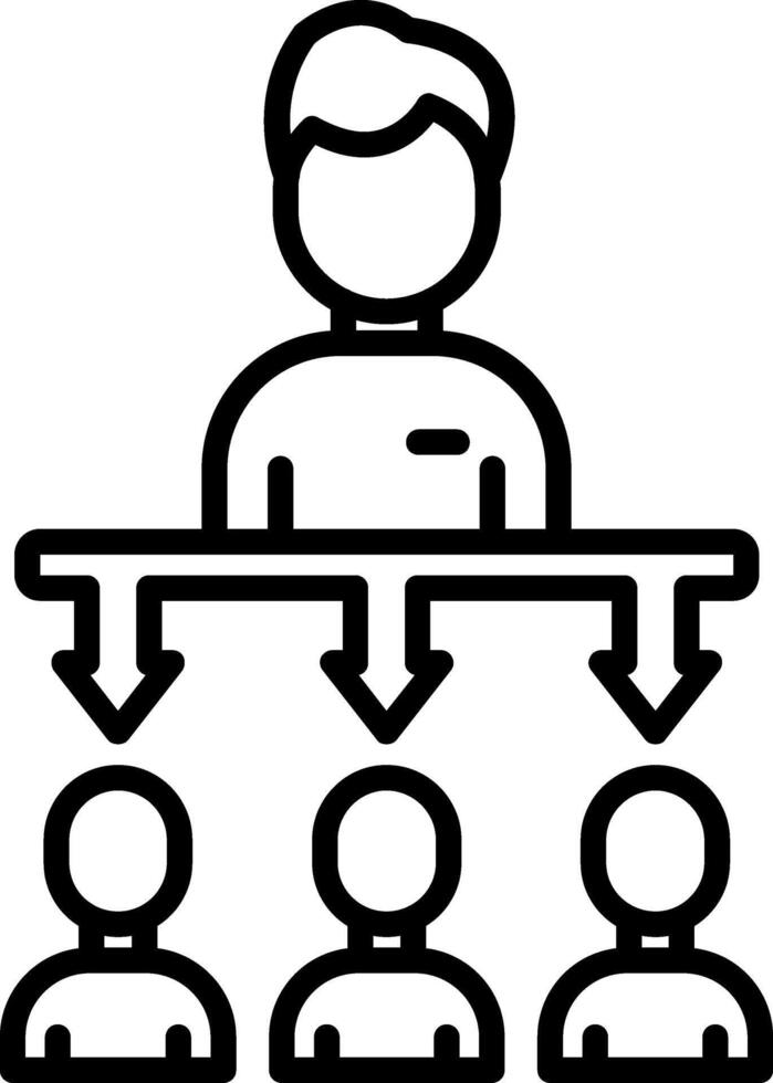 Delegation Line Icon vector