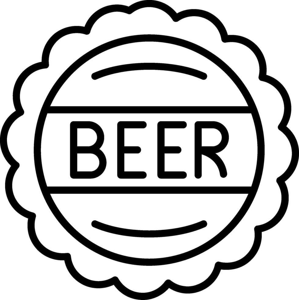 Beer Cap Line Icon vector