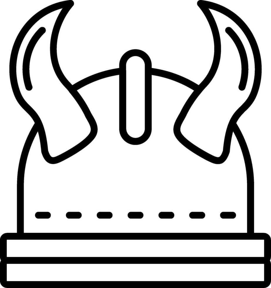 Viking Helmet Line Icon vector