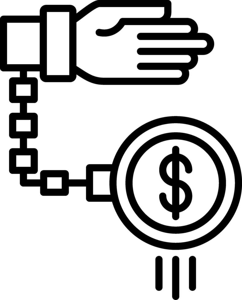 Debt Line Icon vector