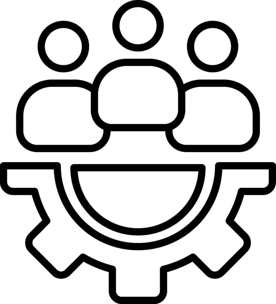 Team Management Line Icon vector
