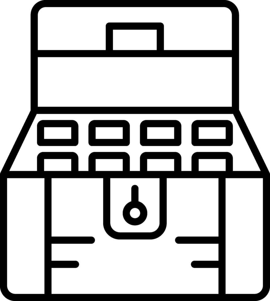 Treasure Chest Line Icon vector