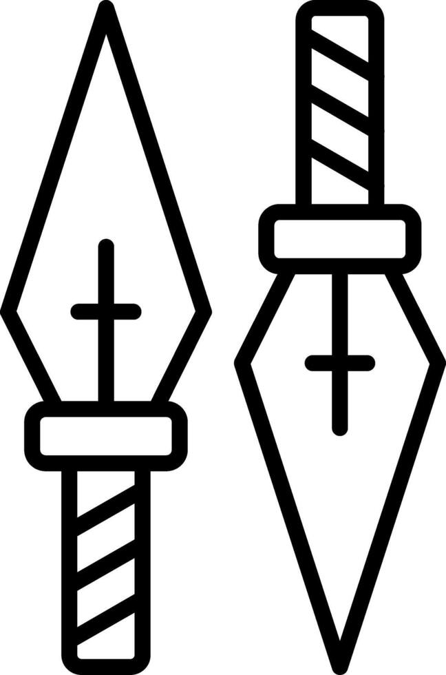 Kunai Line Icon vector