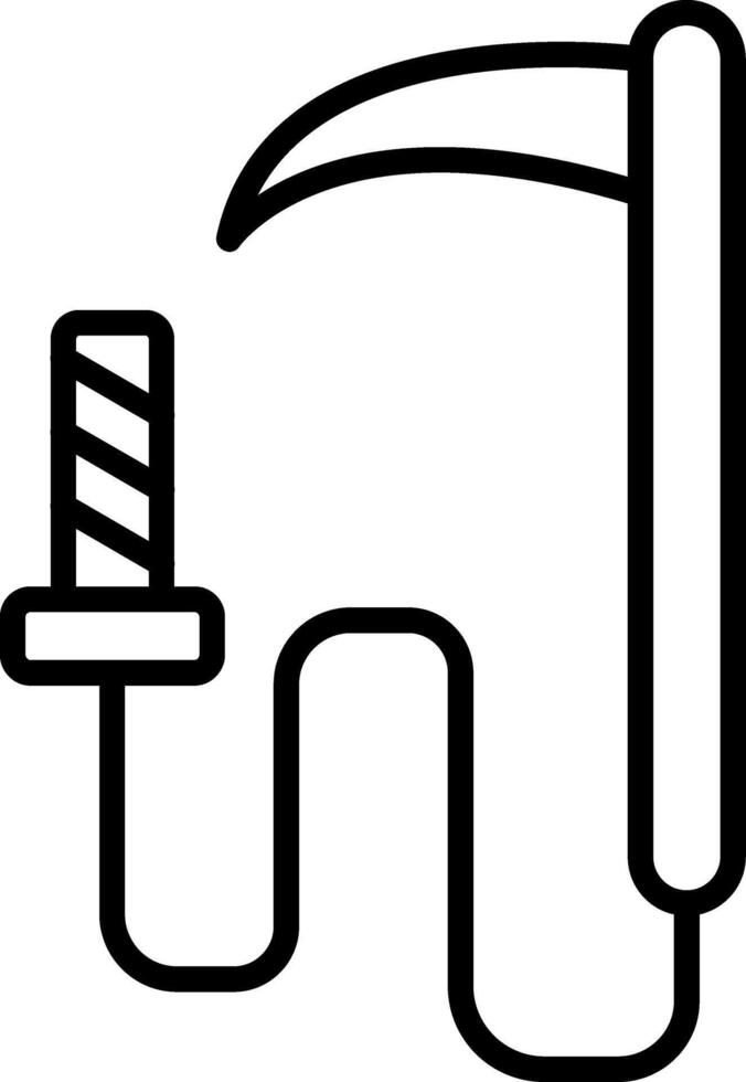 Kusarigama Line Icon vector