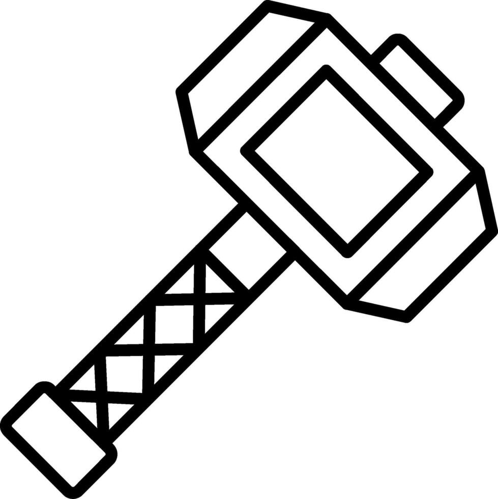 Hammer Line Icon vector