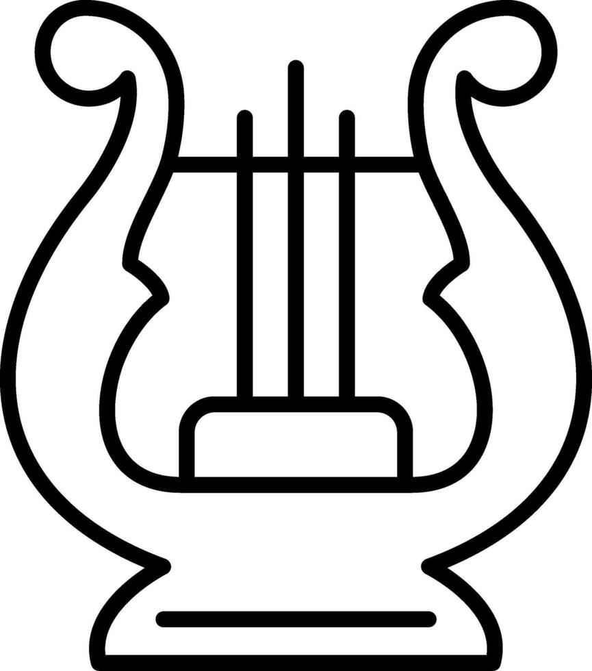 Lyre Line Icon vector