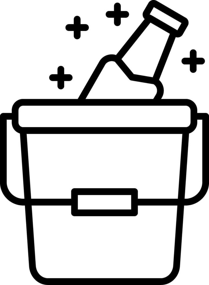 Ice Bucket Line Icon vector