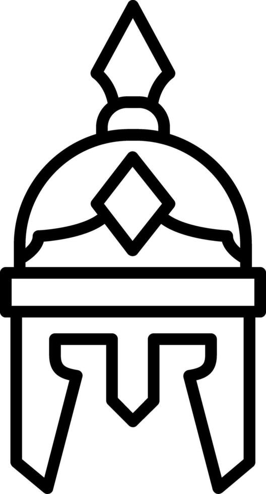Roman Helmet Line Icon vector