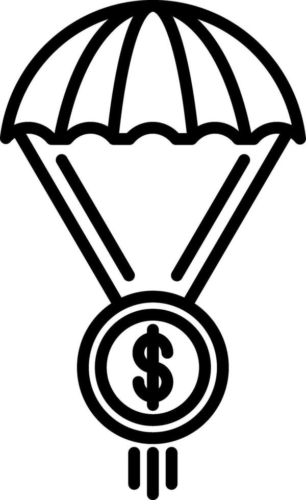 Parachute Line Icon vector