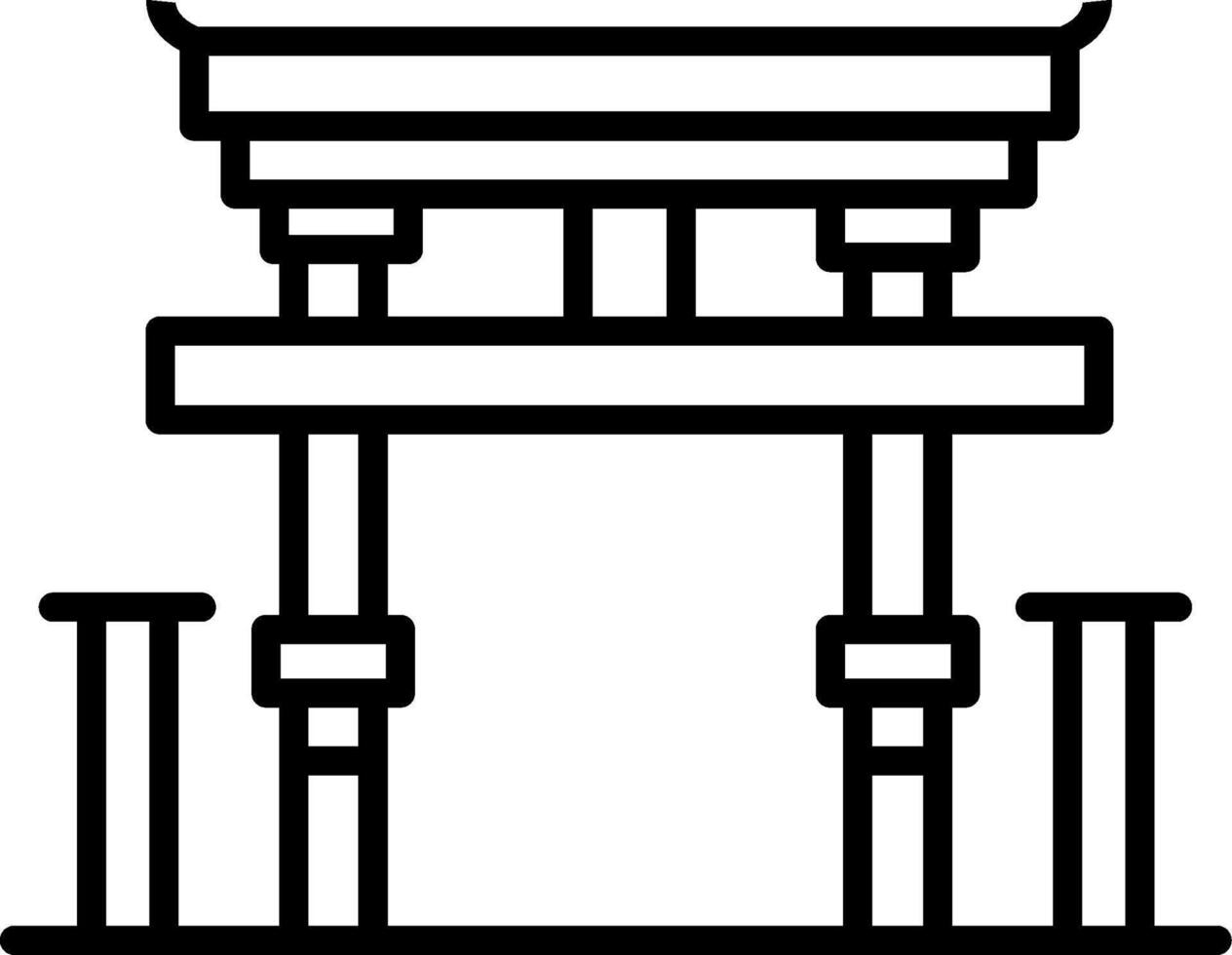 Torii Gate Line Icon vector