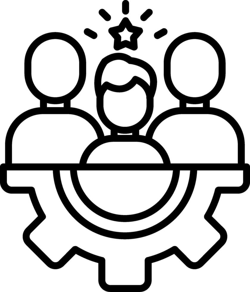 Teamwork Line Icon vector