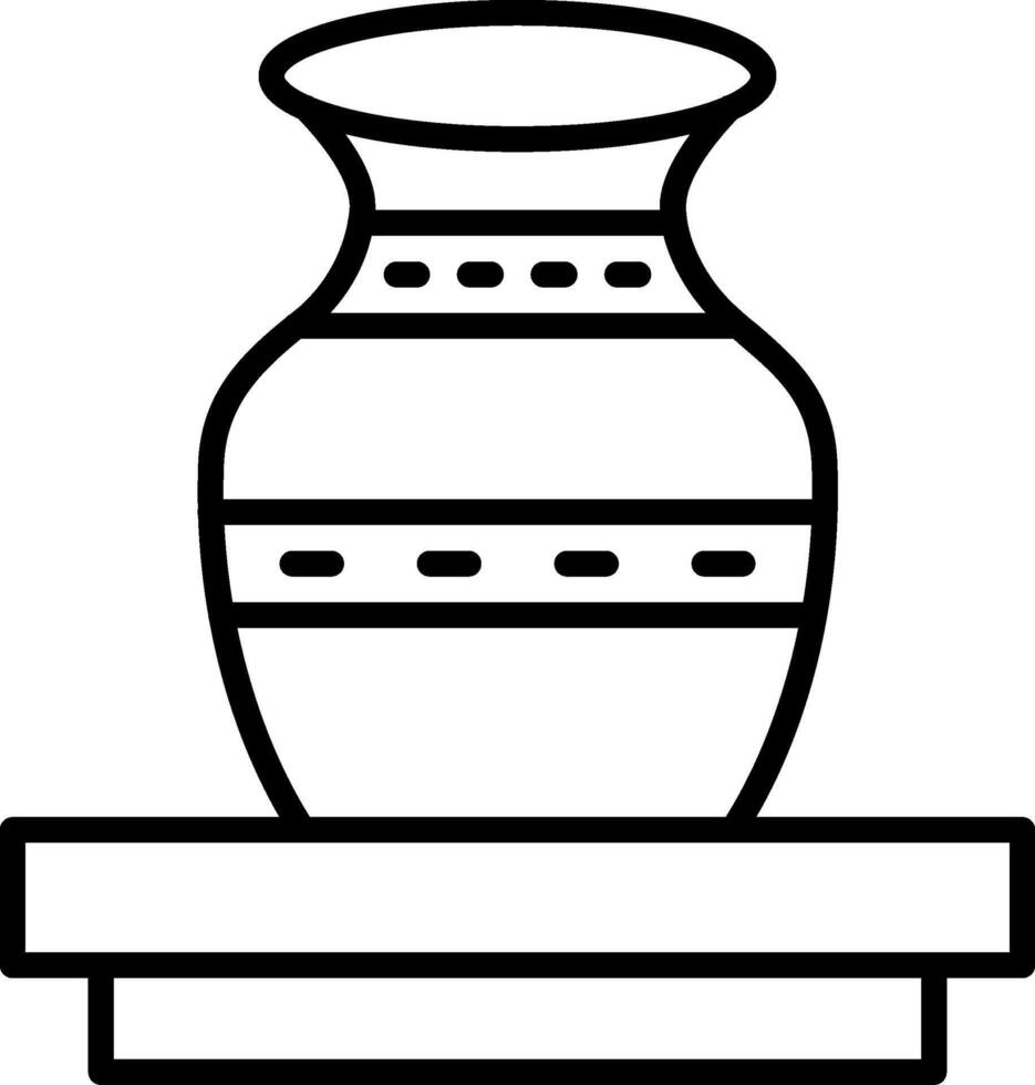 Vase Line Icon vector
