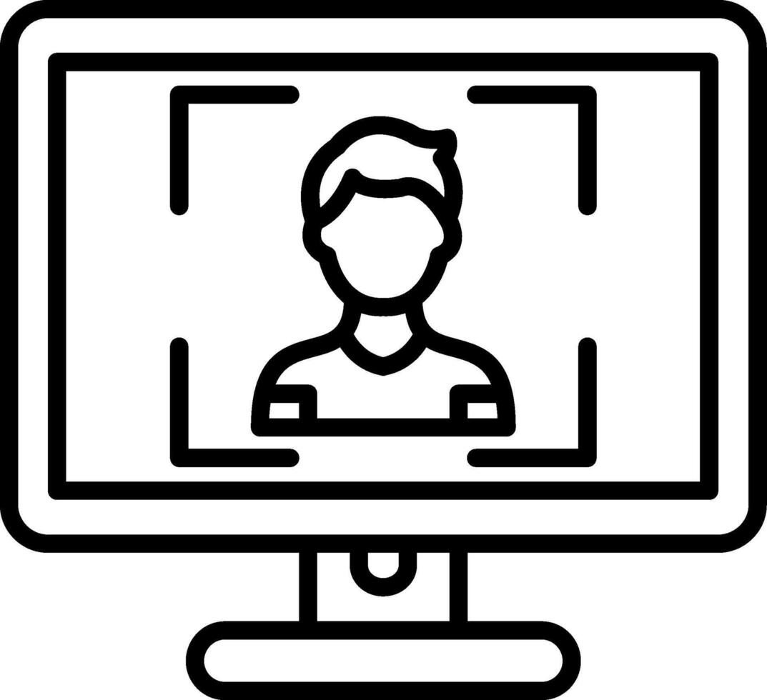 Recognition Line Icon vector