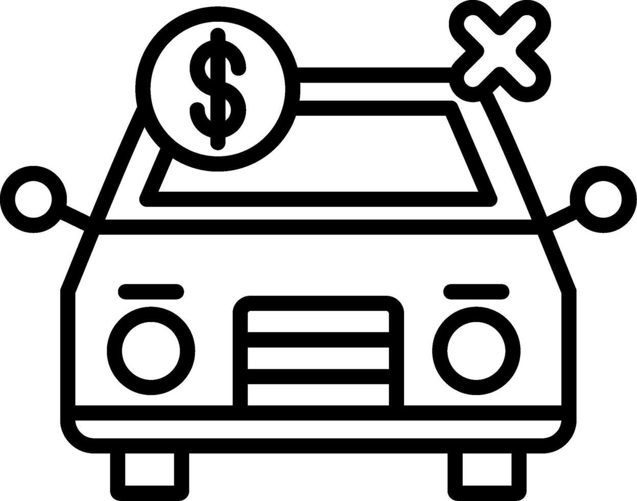Car Loan Line Icon vector