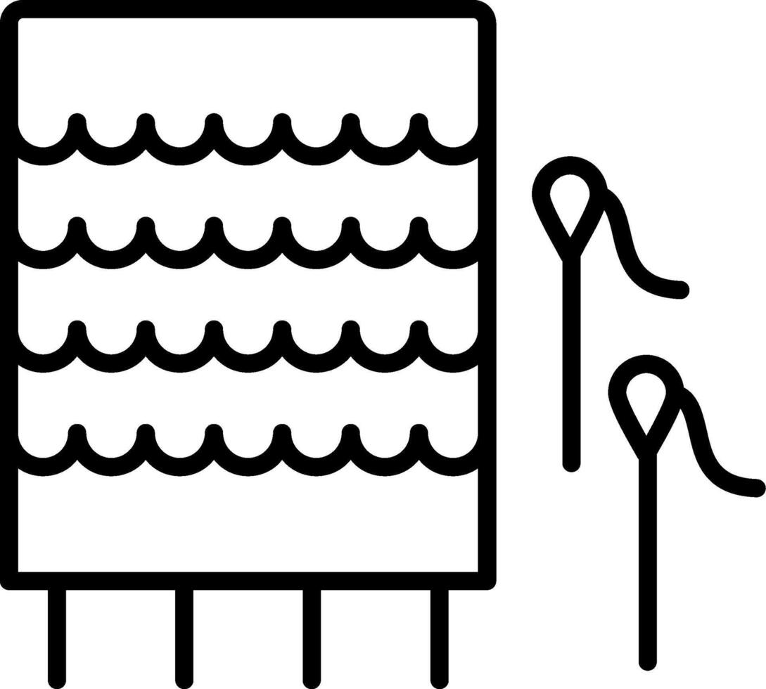 Knitting Line Icon vector