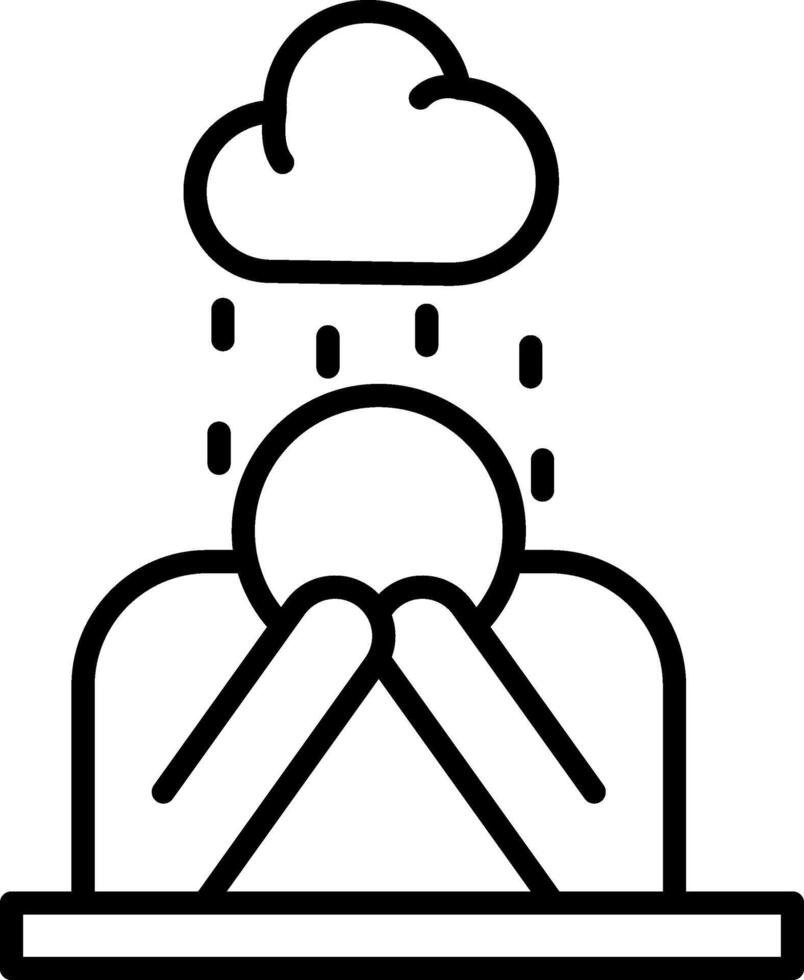 Depression Line Icon vector