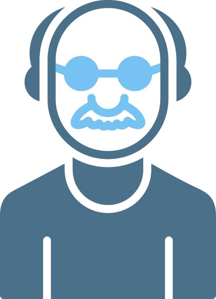 Senior Glyph Two Color Icon Design vector