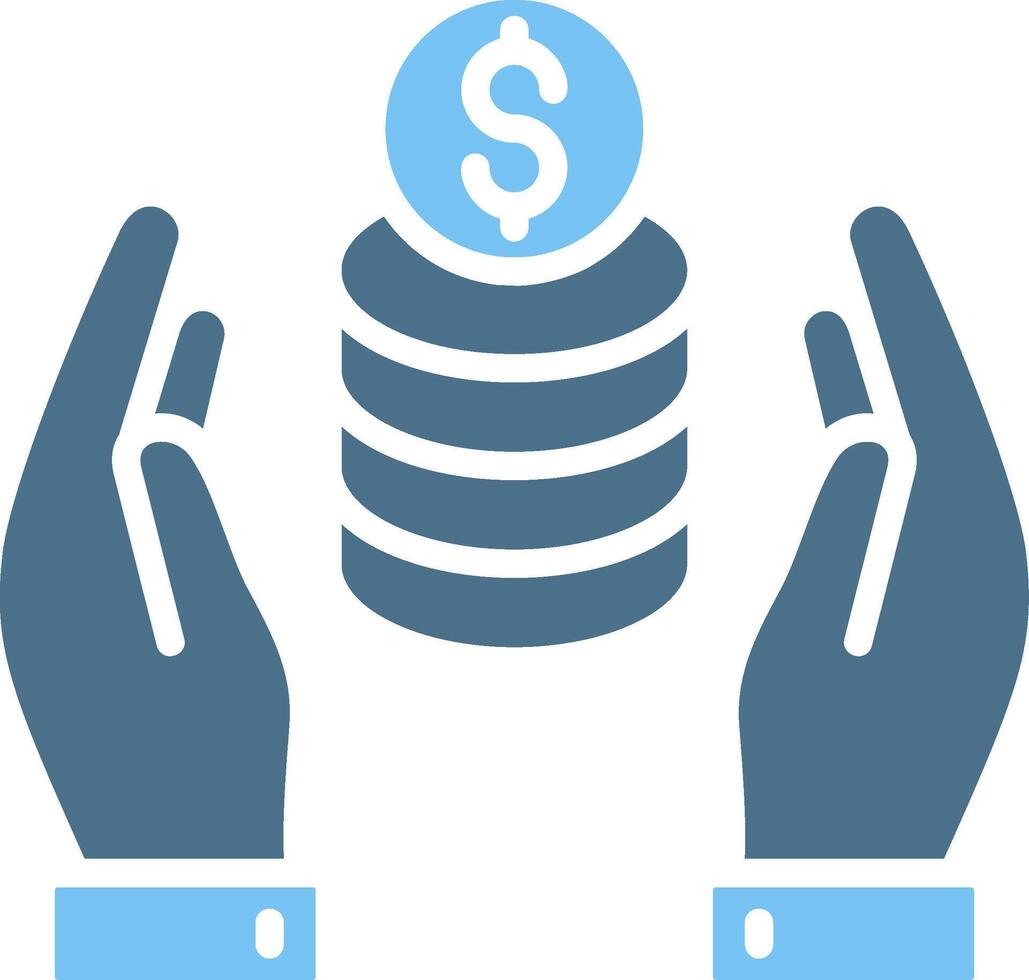 Donation Glyph Two Color Icon Design vector