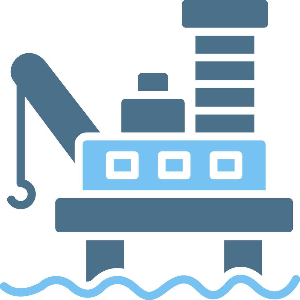 Oil Platform Glyph Two Color Icon Design vector