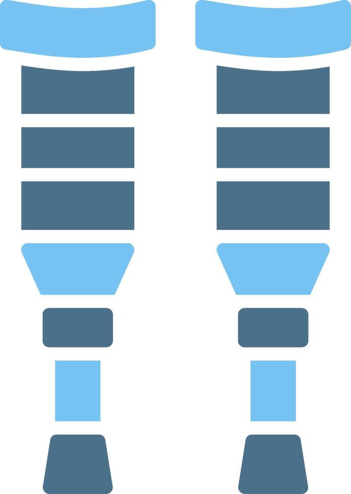 Crutch Glyph Two Color Icon Design vector