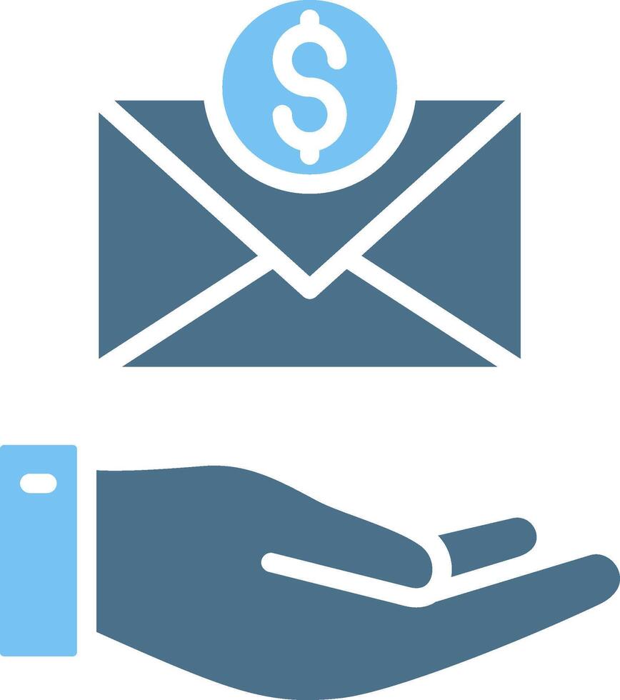 Email Glyph Two Color Icon Design vector