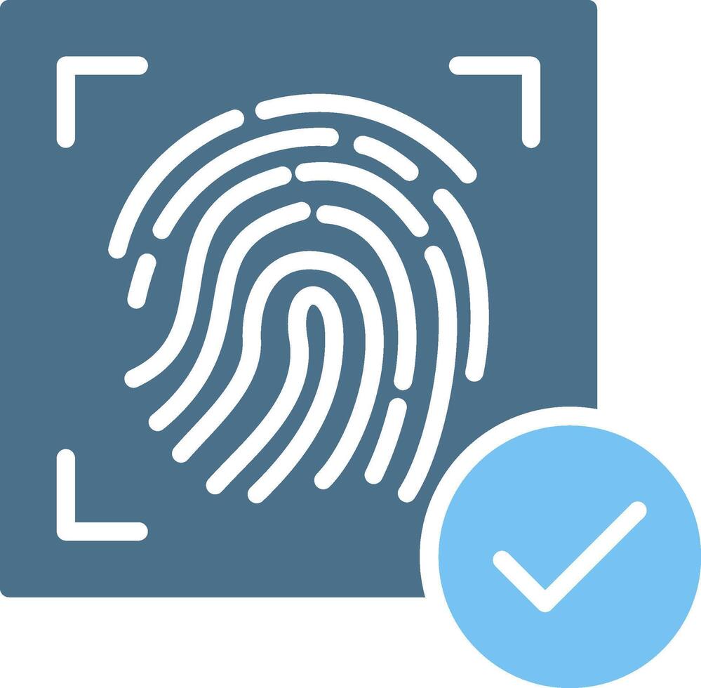 Biometric Recognition Glyph Two Color Icon Design vector