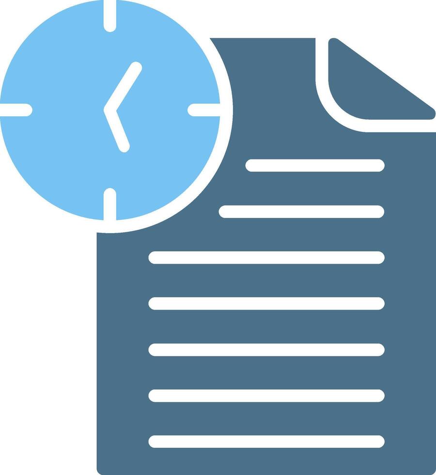 Document Glyph Two Color Icon Design vector