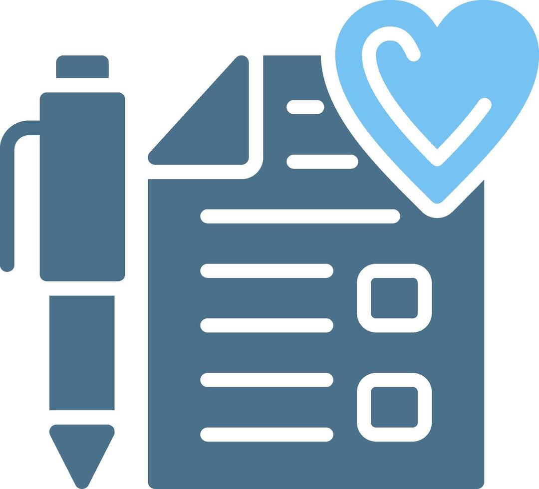 Wishlist Glyph Two Color Icon Design vector