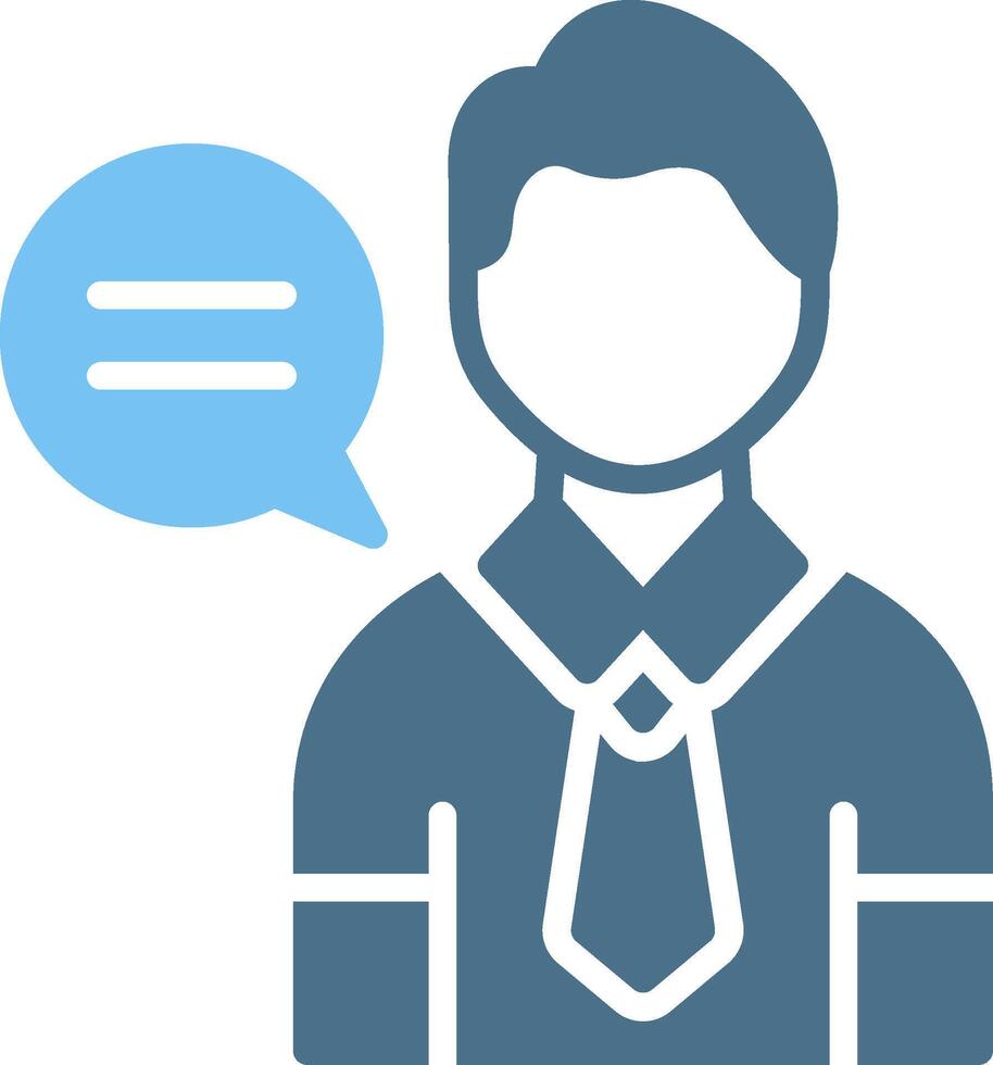 Interview Glyph Two Color Icon Design vector