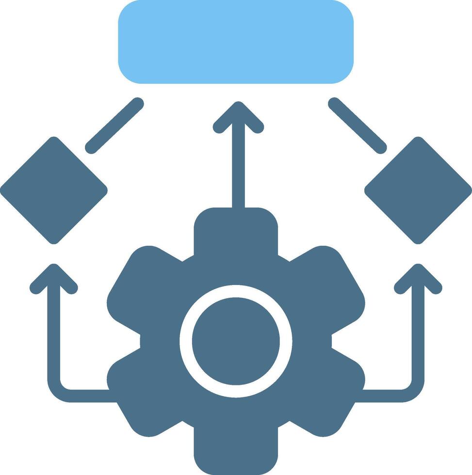 Cogwheel Glyph Two Color Icon Design vector