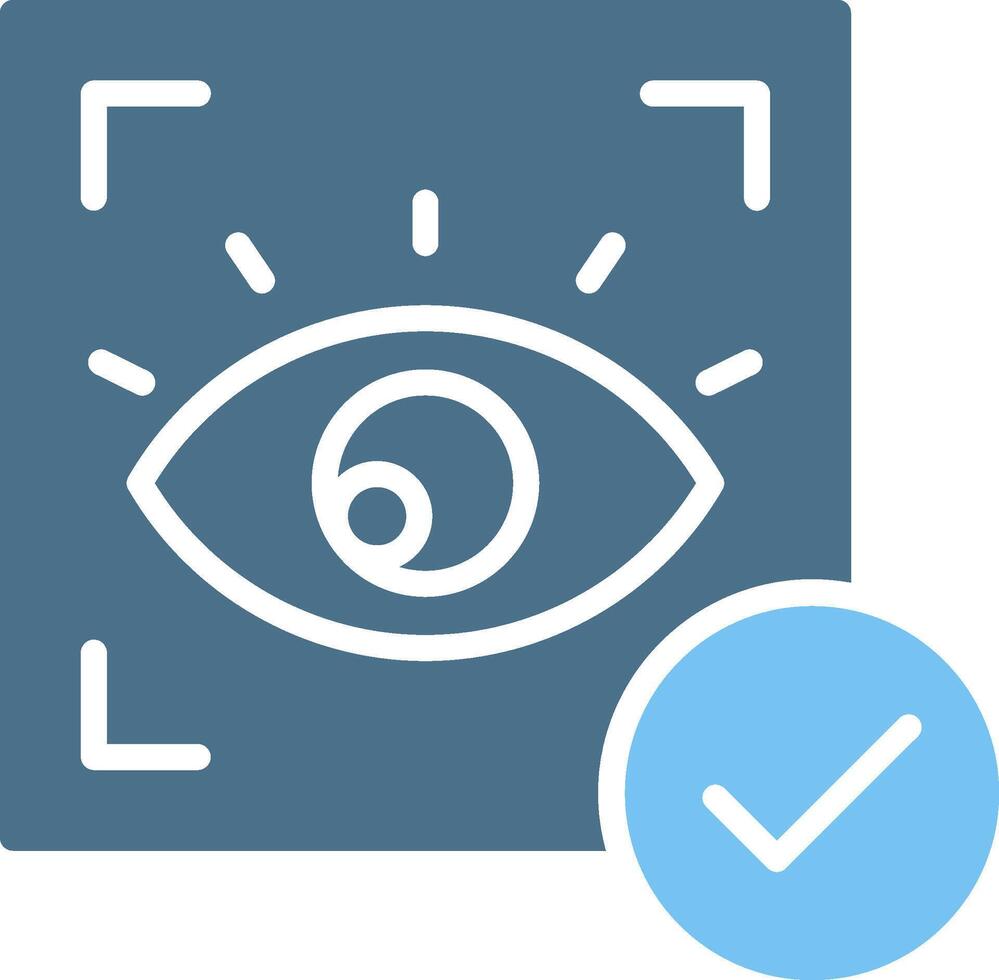 Eye Recognition Glyph Two Color Icon Design vector